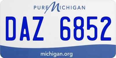 MI license plate DAZ6852
