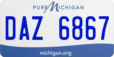 MI license plate DAZ6867