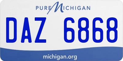 MI license plate DAZ6868