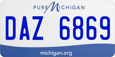 MI license plate DAZ6869