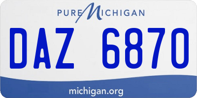 MI license plate DAZ6870