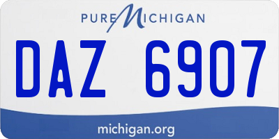 MI license plate DAZ6907