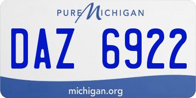 MI license plate DAZ6922