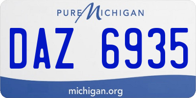 MI license plate DAZ6935