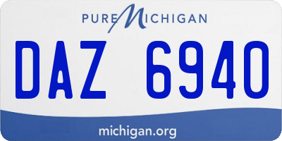 MI license plate DAZ6940