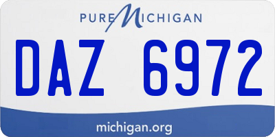 MI license plate DAZ6972