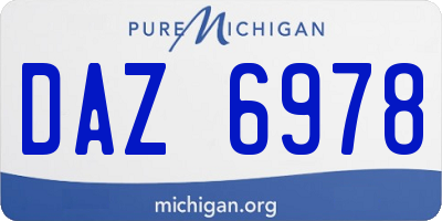 MI license plate DAZ6978