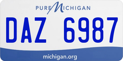 MI license plate DAZ6987