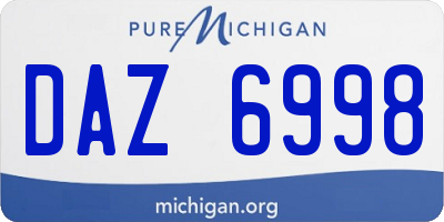 MI license plate DAZ6998