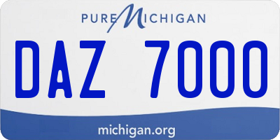 MI license plate DAZ7000