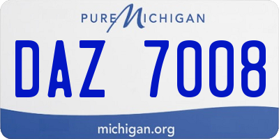 MI license plate DAZ7008