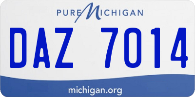 MI license plate DAZ7014