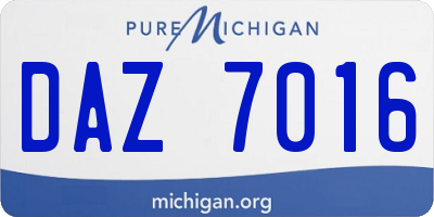 MI license plate DAZ7016