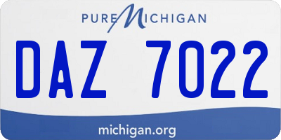 MI license plate DAZ7022