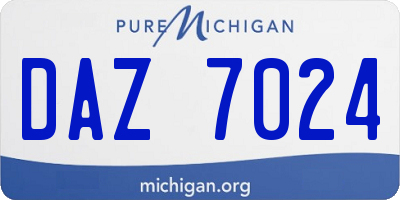 MI license plate DAZ7024