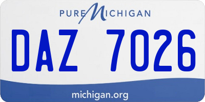 MI license plate DAZ7026