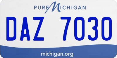 MI license plate DAZ7030