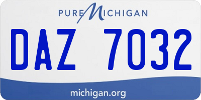 MI license plate DAZ7032