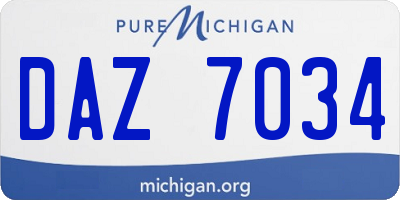MI license plate DAZ7034
