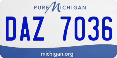 MI license plate DAZ7036