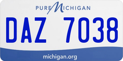 MI license plate DAZ7038