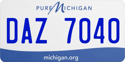MI license plate DAZ7040
