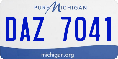 MI license plate DAZ7041
