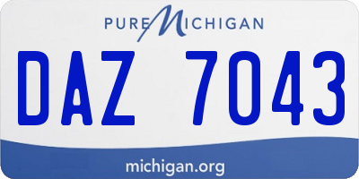 MI license plate DAZ7043