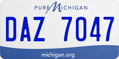 MI license plate DAZ7047