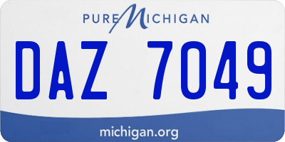 MI license plate DAZ7049