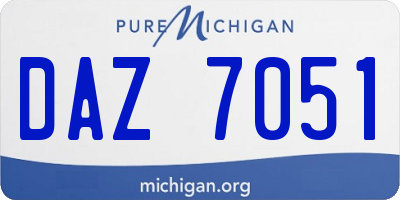 MI license plate DAZ7051