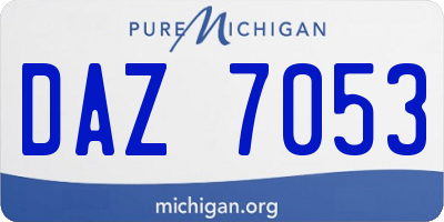 MI license plate DAZ7053