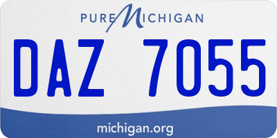 MI license plate DAZ7055