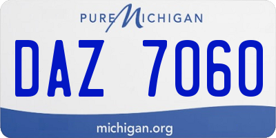 MI license plate DAZ7060