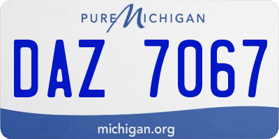 MI license plate DAZ7067
