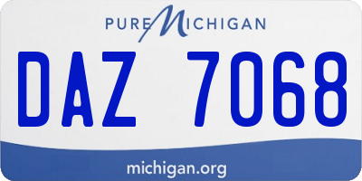 MI license plate DAZ7068