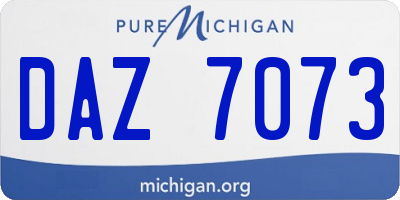 MI license plate DAZ7073