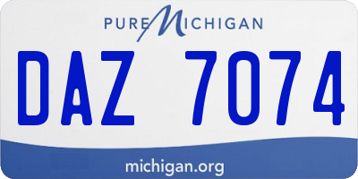 MI license plate DAZ7074