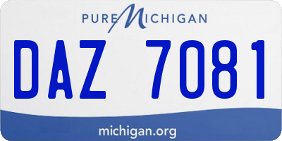 MI license plate DAZ7081