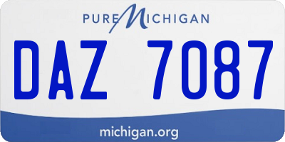 MI license plate DAZ7087