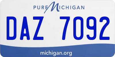 MI license plate DAZ7092