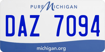 MI license plate DAZ7094