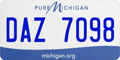 MI license plate DAZ7098