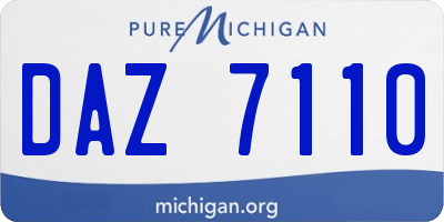 MI license plate DAZ7110
