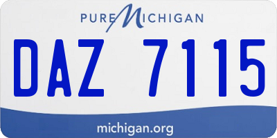 MI license plate DAZ7115