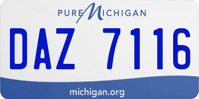 MI license plate DAZ7116