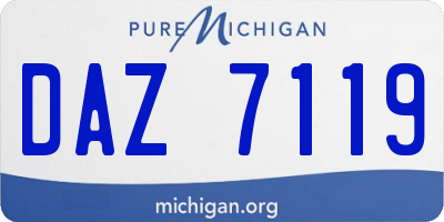 MI license plate DAZ7119