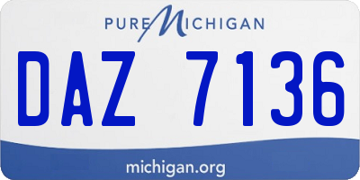 MI license plate DAZ7136