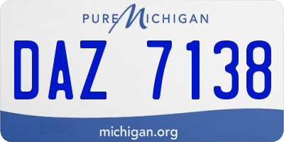 MI license plate DAZ7138