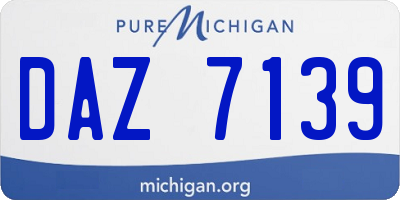 MI license plate DAZ7139